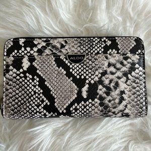 Aldo Black Snake Skin Long Wallet